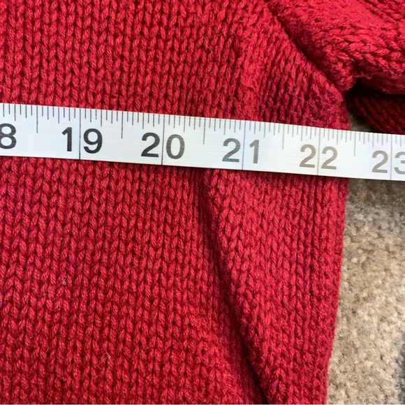 CJ Banks Sz2X red hand embroidered moose sweater black rolled hem&collar - Picture 7 of 10